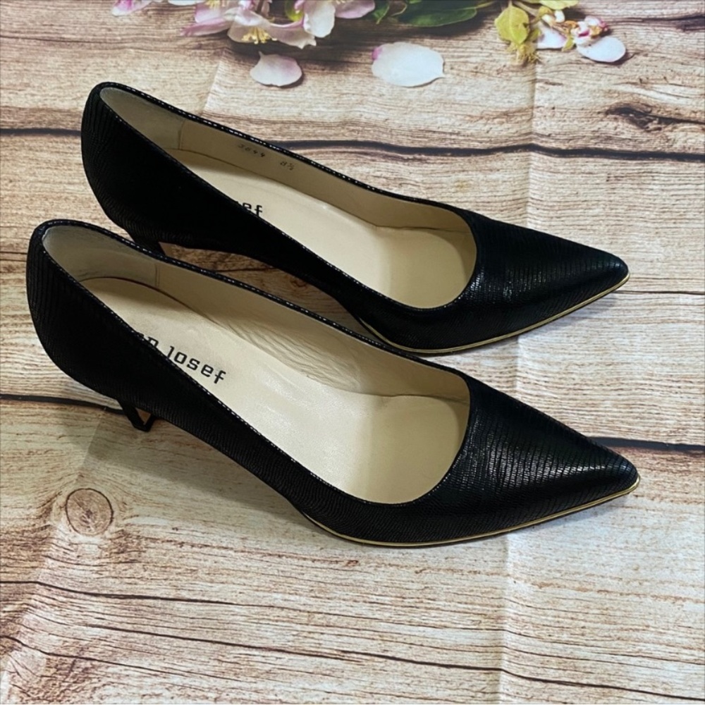 Jon Josef Black Snake Print Leather Pumps 8.5